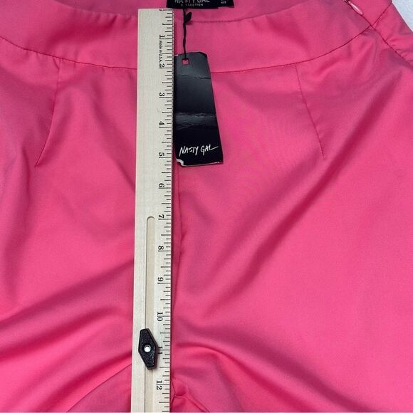 Nasty Gal Womens Pants Size 8 Pink High Waisted Wide Leg Tailored NWT‎ - Picture 4 of 10